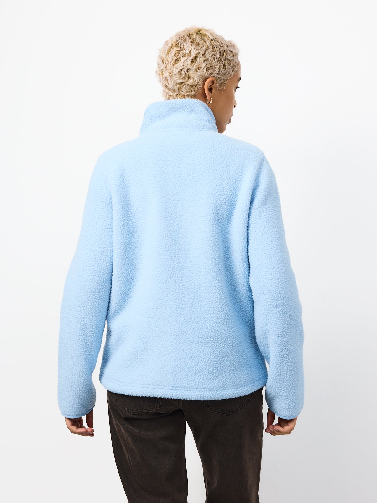 Light Blue Teddy Full Zip Through Fleece S - Image 4 thumbnail